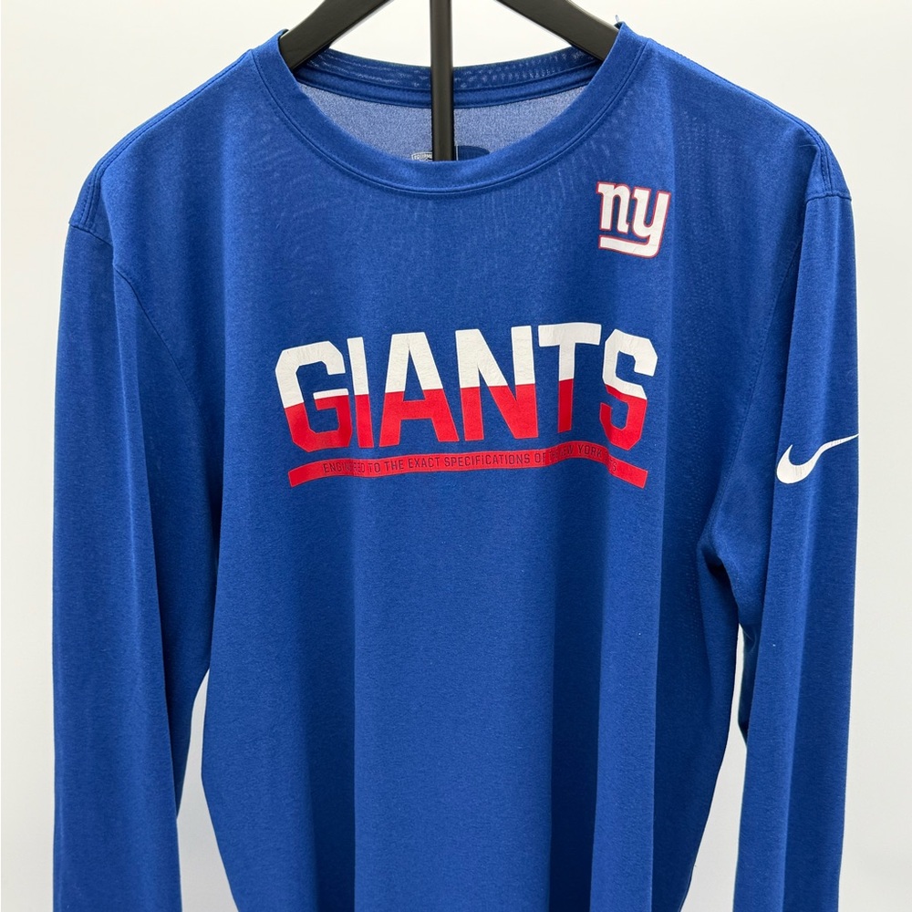 Nike Dri-Fit New York Giants NFL Long Sleeve Training Shirt Blue Large